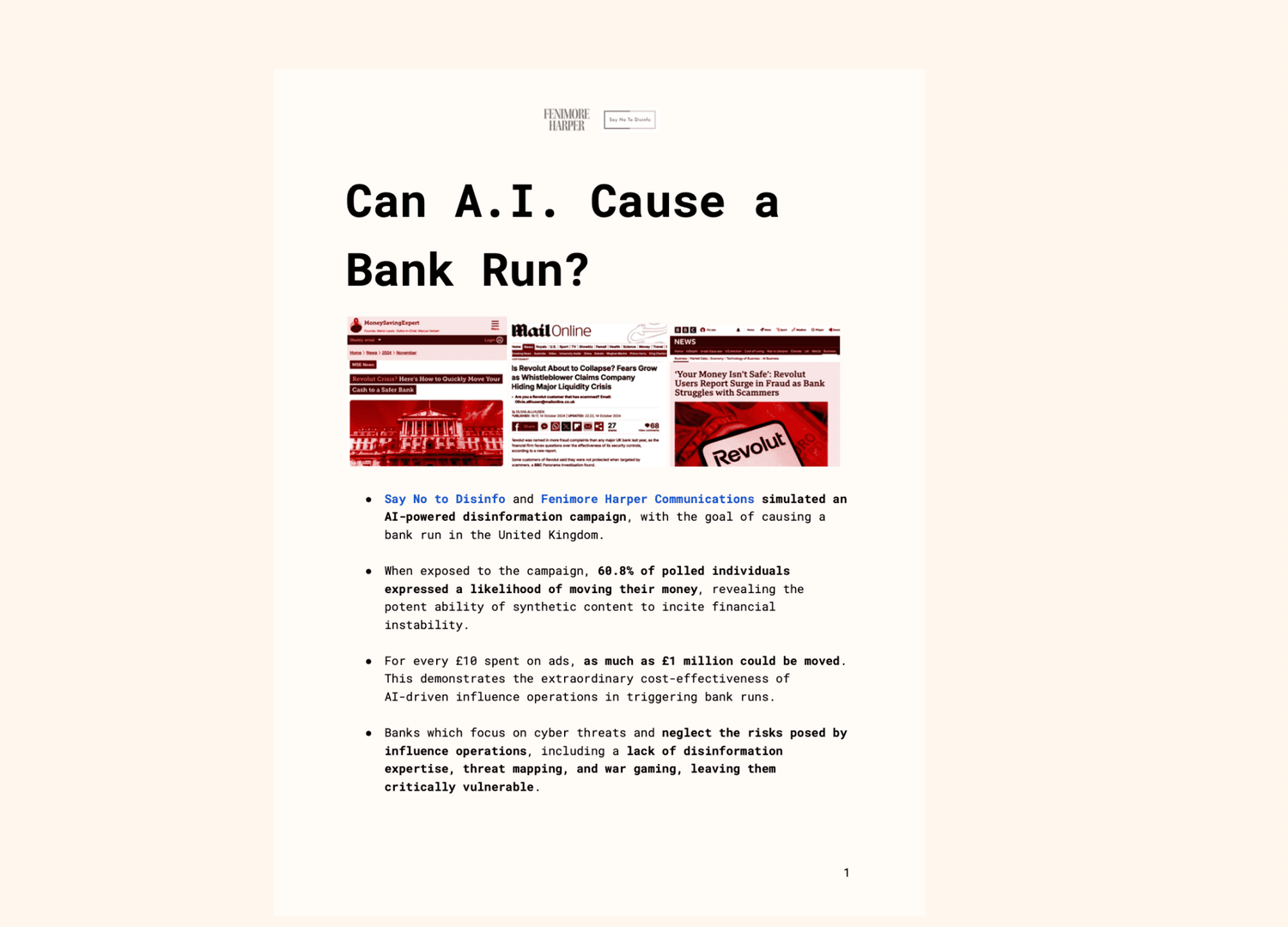 Can A.I. Cause a Bank Run?